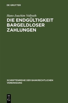Die Endgültigkeit bargeldloser Zahlungen (eBook, PDF) - Vollrath, Hans-Joachim