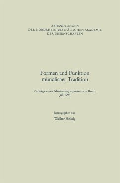 Formen und Funktion mündlicher Tradition (eBook, PDF) - Heissig, Walther