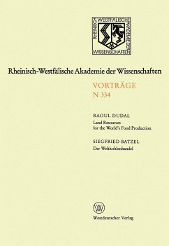 Cover Land Resources for the World's Food Production. Der Weltkohlenhandel (eBook, PDF)