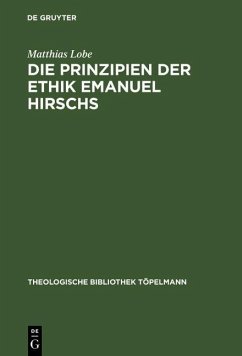 Cover Die Prinzipien der Ethik Emanuel Hirschs (eBook, PDF)