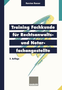 Cover Training Fachkunde für Rechtsanwalts- und Notarfachangestellte (eBook, PDF)