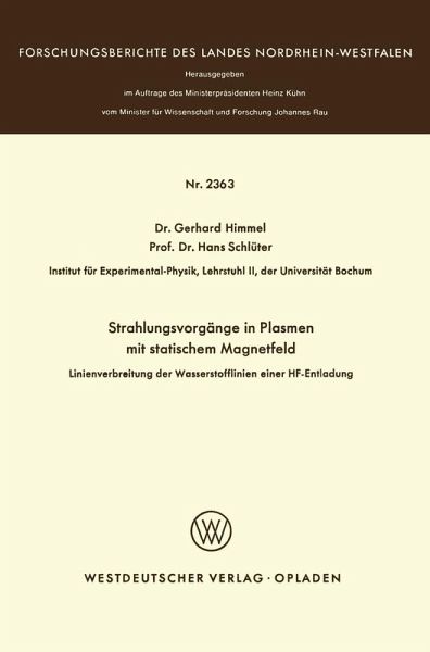 Strahlungsvorgänge in Plasmen mit statischem Magnetfeld (eBook, PDF)