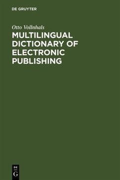 Multilingual Dictionary of Electronic Publishing (eBook, PDF) - Vollnhals, Otto