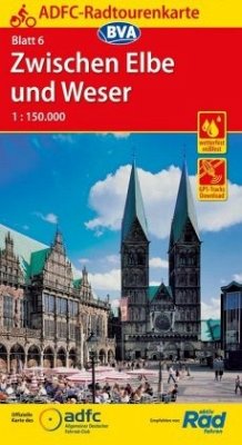 ADFC-Radtourenkarte Zwischen Elbe und Weser 1:150.000