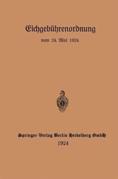 Cover Eichgebührenordnung vom 24. Mai 1924 (eBook, PDF)