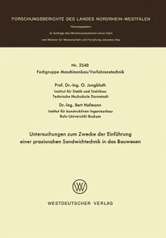 Untersuchungen zum Zwecke der Einführung einer praxisnahen Sandwichtechnik in das Bauwesen (eBook, PDF) - Jungbluth, Otto