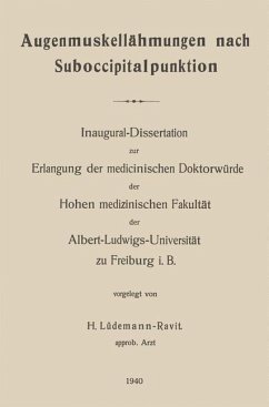 Cover Augenmuskellähmungen nach Suboccipitalpunktion (eBook, PDF)
