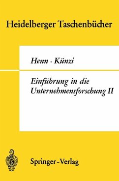 Einführung in die Unternehmensforschung II (eBook, PDF) - Henn, R.; Künzi, H. P.