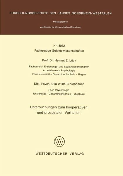 Untersuchungen zum kooperativen und prosozialen Verhalten (eBook, PDF) Untersuchungen zum kooperativen und prosozialen Verhalten (eBook, PDF)