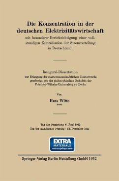 Die Konzentration in der deutschen Elektrizitätswirtschaft (eBook, PDF) - Witte, Hans