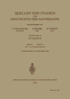 Quellen und Studien zur Geschichte der Mathematik (eBook, PDF) - Neugebauer, O.; Stenzel, Julius; Toeplitz, Otto