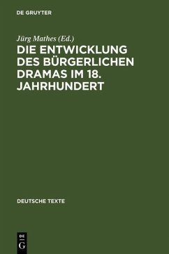 Cover Die Entwicklung des bürgerlichen Dramas im 18. Jahrhundert (eBook, PDF)