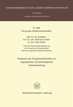 Handbuch der Programmbibliothek zur linguistischen und philologischen Textverarbeitung (eBook, PDF) - Brustkern, Jan