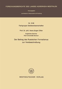 Der Beitrag des Russischen Formalismus zur Versbeschreibung (eBook, PDF) - Diller, Hans-Jürgen