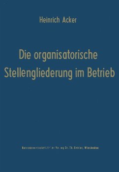 Cover Die organisatorische Stellengliederung im Betrieb (eBook, PDF)