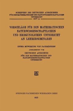 Cover Vorschläge für den Mathematischen Naturwissenschaftlichen und Erdkundlichen Unterricht an Lehrerseminaren (eBook, PDF)