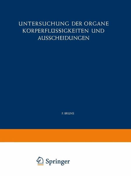 Untersuchung der Organe Körperflüssigkeiten und Ausscheidungen (eBook, PDF)