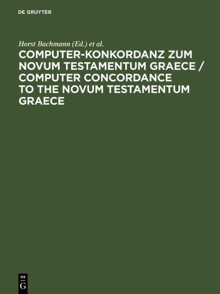 Computer-Konkordanz zum Novum Testamentum Graece (eBook, PDF)