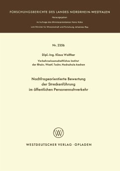 Nachfrageorientierte Bewertung der Streckenführung im öffentlichen Personennahverkehr (eBook, PDF) - Walther, Klaus