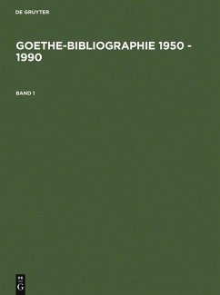 Cover Goethe-Bibliographie 1950 - 1990 (eBook, PDF)