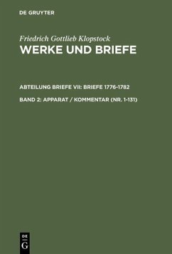 Apparat / Kommentar (Nr. 1-131) (eBook, PDF) - Klopstock, Friedrich Gottlieb