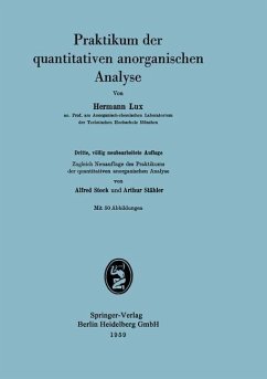 Praktikum der quantitativen anorganischen Analyse (eBook, PDF) - Lux, Hermann