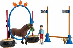 Schleich 42482 - Farm World, Pony Agility Rennen, Pferde Spielfigurenset