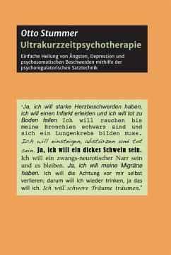 Ultrakurzzeitpsychotherapie (eBook, ePUB) - Stummer, Otto