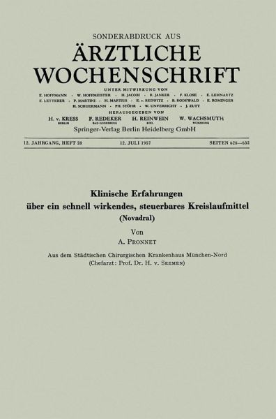 Klinische Erfahrungen über ein schnell wirkendes, steuerbares Kreislaufmittel (Novadral) (eBook, PDF)