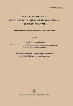Menschlich bedingte Fehlleistungen im Betrieb und Möglichkeiten ihrer Verringerung (eBook, PDF) - Roos, Carl Alexander