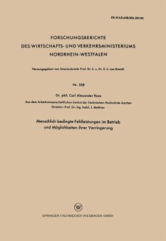 Cover Menschlich bedingte Fehlleistungen im Betrieb und Möglichkeiten ihrer Verringerung (eBook, PDF)