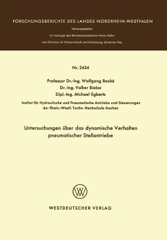 Untersuchungen über das dynamische Verhalten pneumatischer Stellantriebe (eBook, PDF) - Backé, Wolfgang