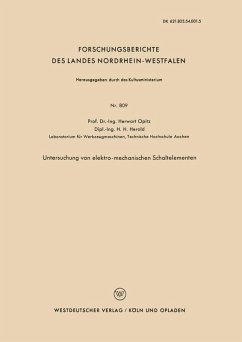 Untersuchung von elektro-mechanischen Schaltelementen (eBook, PDF) - Opitz, Herwart