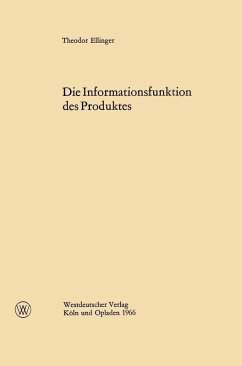 Die Informationsfunktion des Produktes (eBook, PDF) - Ellinger, Theodor
