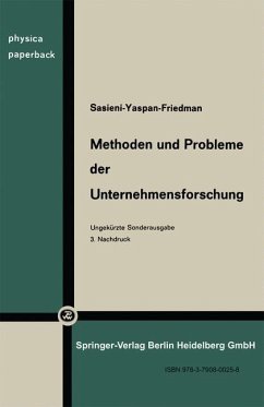 Methoden und Probleme der Unternehmensforschung (eBook, PDF) - Sasieni, M.; Yaspin, A.; Friedman, L.