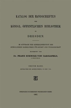 Cover Katalog der Handschriften der Königl. Öffentlichen Bibliothek zu Dresden (eBook, PDF)