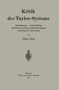 Kritik des Taylor-Systems (eBook, PDF) - Frenz, Gustav