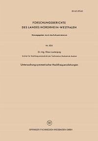 Untersuchung symmetrischer Hochfrequenzleitungen (eBook, PDF) - Lauterjung, Klaus