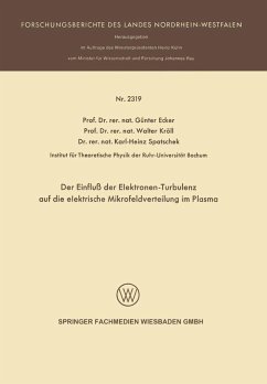 Der Einfluß der Elektronen-Turbulenz auf die elektrische Mikrofeldverteilung im Plasma (eBook, PDF) - Ecker, Günter