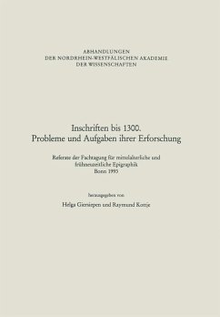 Cover Inschriften bis 1300. Probleme und Aufgaben ihrer Erforschung (eBook, PDF)