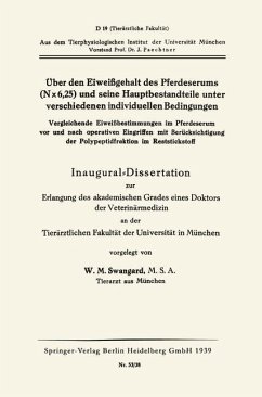 Cover Über den Eiweißgehalt des Pferdeserums (N X 6, 25) und seine Hauptbestandteile unter verschiedenen individuellen Bedingungen (eBook, PDF)