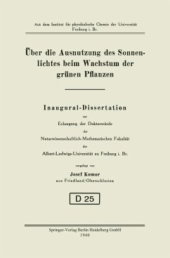 Cover Über die Ausnutzung des Sonnenlichtes beim Wachstum der grünen Pflanzen (eBook, PDF)