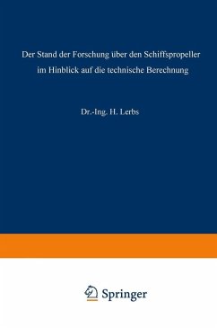 Cover Der Stand der Forschung über den Schiffspropeller im Hinblick auf die technische Berechnung (eBook, PDF)