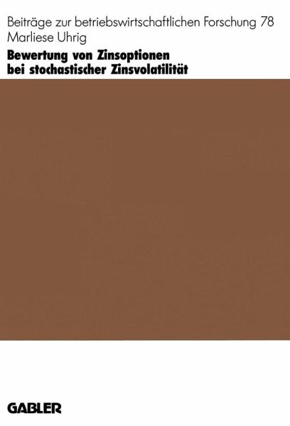 Bewertung von Zinsoptionen bei stochastischer Zinsvolatilität (eBook, PDF) Bewertung von Zinsoptionen bei stochastischer Zinsvolatilität (eBook, PDF)