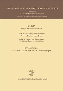 Untersuchungen über extraaurale und aurale Lärmwirkungen (eBook, PDF) - Klosterkötter, Werner