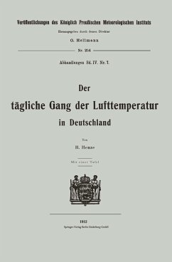 Der tägliche Gang der Lufttemperatur in Deutschland (eBook, PDF) - Henze, Hermann