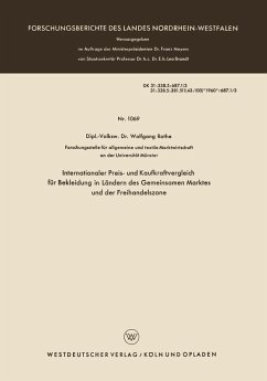 Internationaler Preis- und Kaufkraftvergleich für Bekleidung in Ländern des Gemeinsamen Marktes und der Freihandelszone (eBook, PDF) - Rothe, Wolfgang