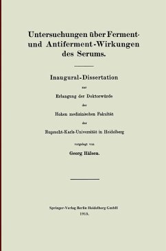 Cover Untersuchungen über Ferment- und Antiferment-Wirkungen des Serums (eBook, PDF)