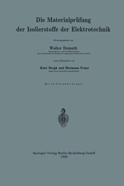 Cover Die Materialprüfung der Isolierstoffe der Elektrotechnik (eBook, PDF)