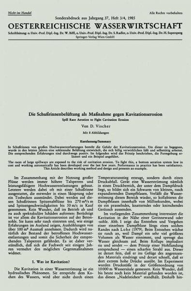 Die Schußrinnenbelüftung als Maßnahme gegen Kavitationserosion (eBook, PDF)